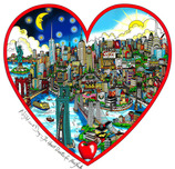 Charles Fazzino 3D Art Charles Fazzino 3D Art Night and Day...The Heart Beats for NY (DX)